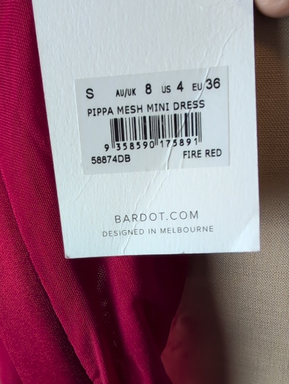 Bardot Vibrant Red Long Sleeve Dress - Picture 12 of 14